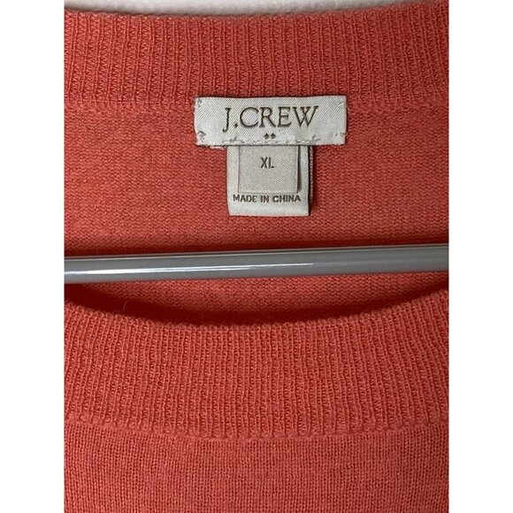 J.Crew Sawyer Merino Wool Sweater XL Coral Pink Crewneck Pullover Minimalist - Picture 2 of 4